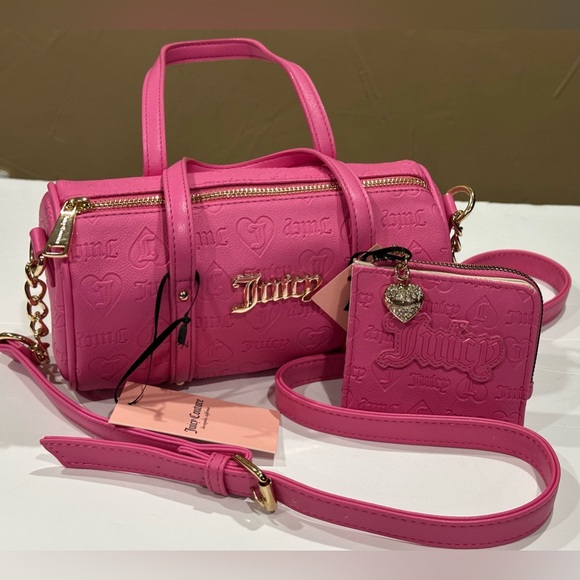 Juicy Couture - Juicy Pink Mini Barrel Bag with Card Case Wallet - Picture 7 of 9